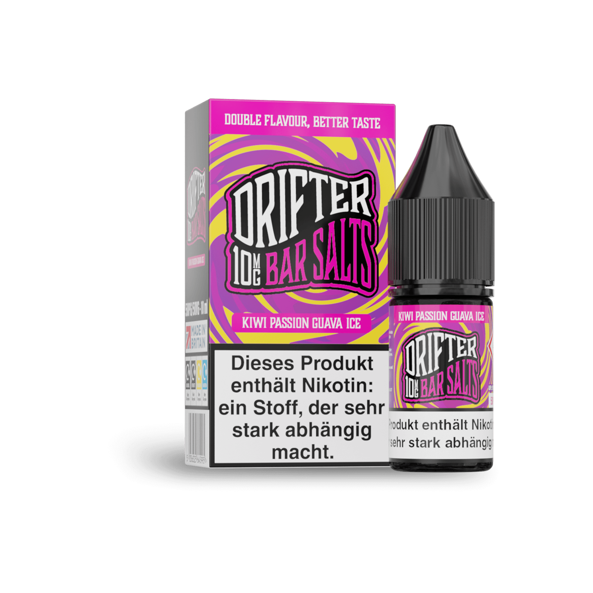Drifter Bar Salts Kiwi Passion Guava Ice 10 ml NicSalt Liquid