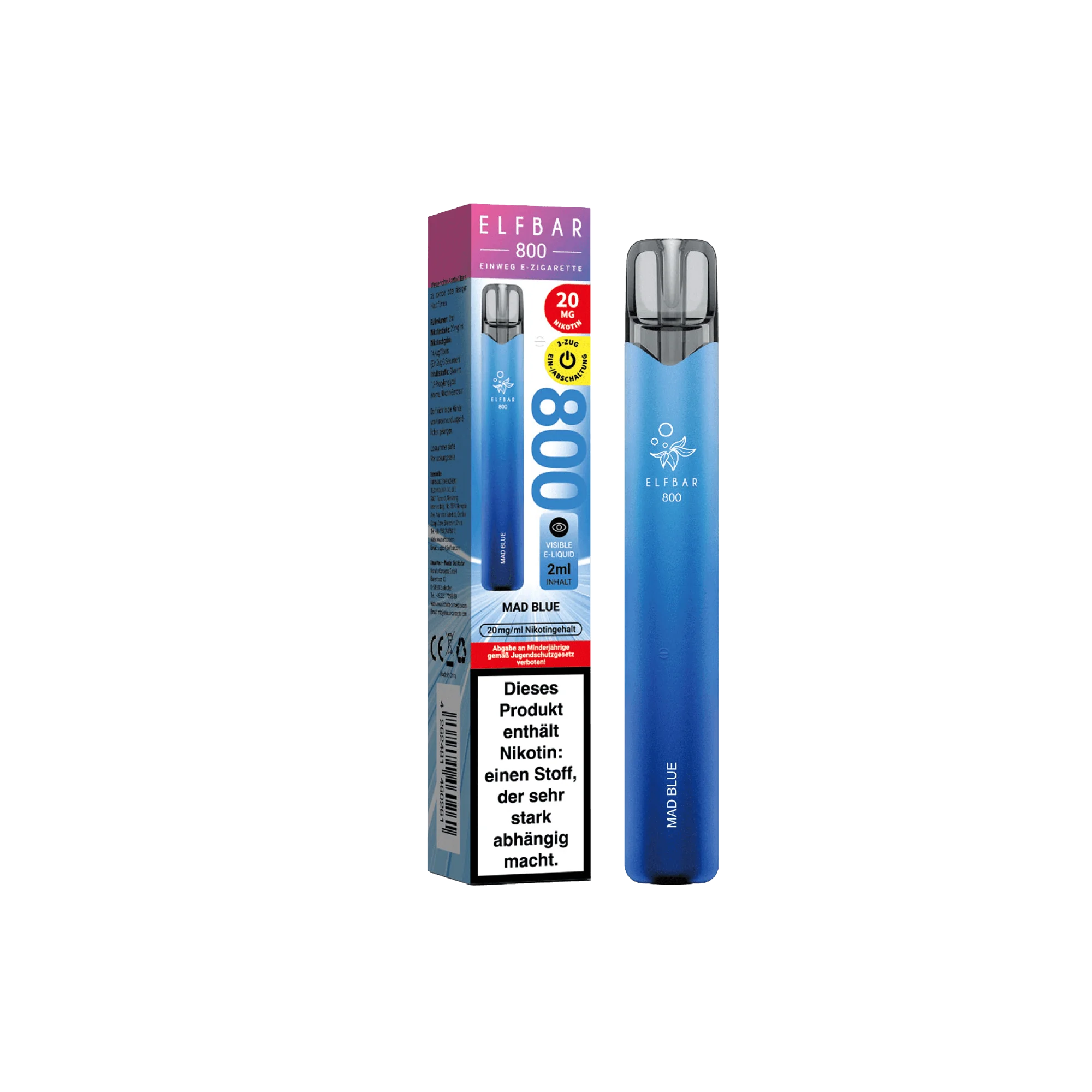 Elfbar 800 Mad Blue Einweg E-Zigarette 20 mg