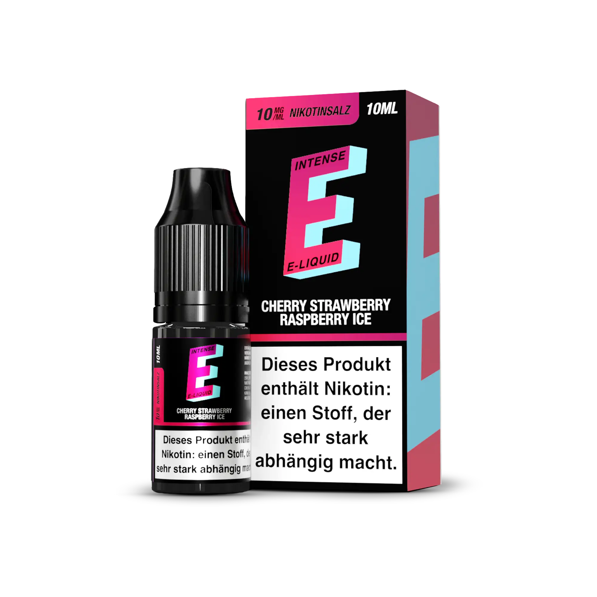 E Intense Strawberry Raspberry Cherry Ice 10 ml Nikotinsalz Liquid