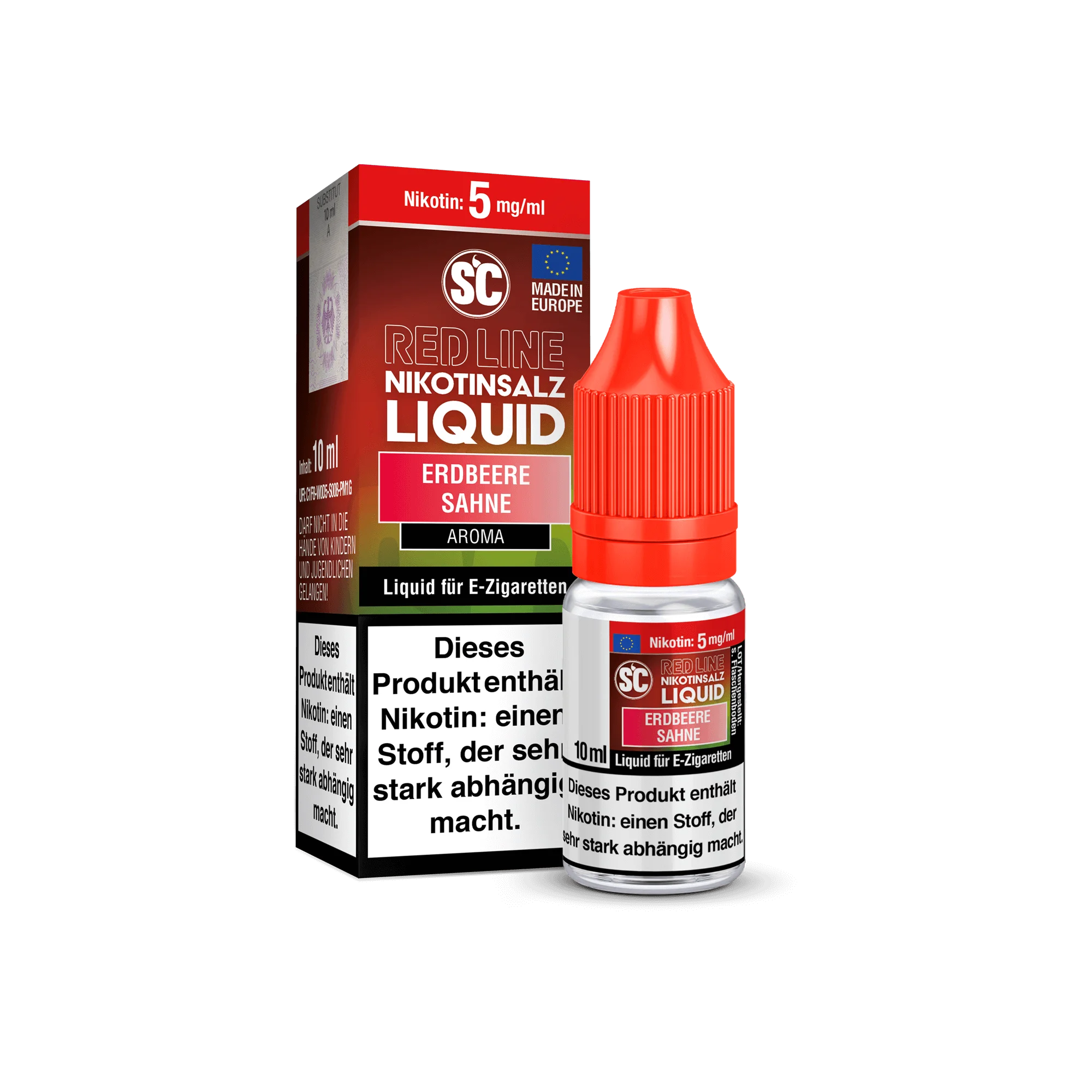 SC Red Line Erdbeere Sahne 10 ml Nikotinsalz Liquid