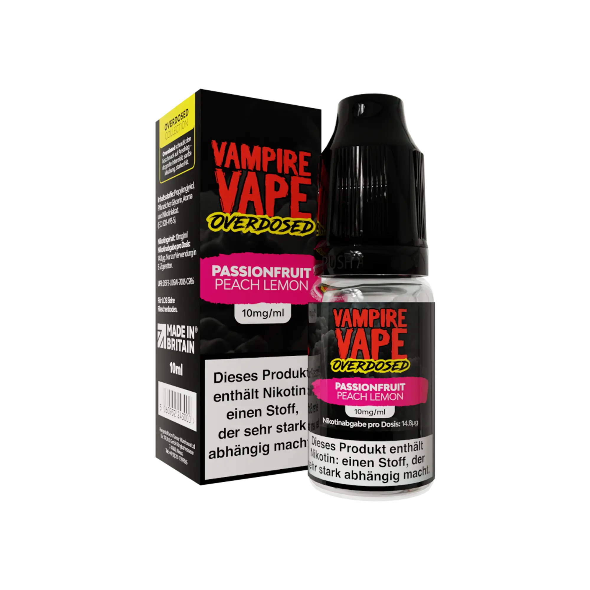 Vampire Vape Overdosed Passionfruit Peach Lemon 10 ml Nikotinsalz Liquid