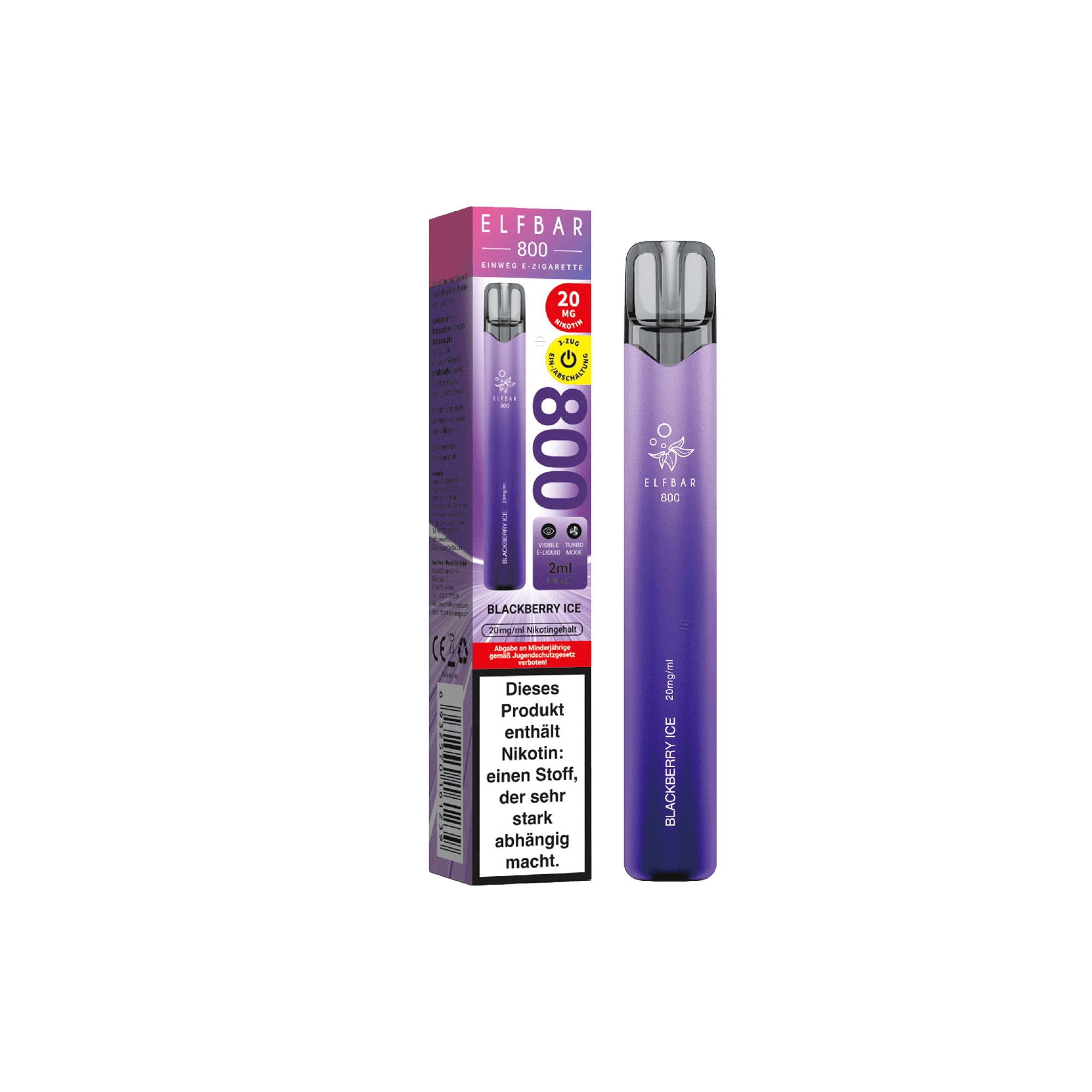 Elfbar 800 Blackberry Ice Einweg E-Zigarette 20 mg