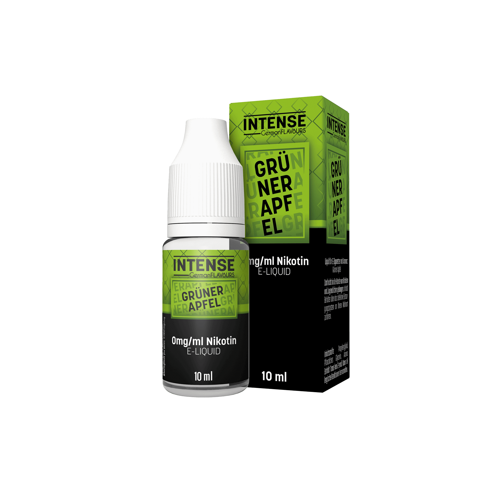 Intense Grüner Apfel 10 ml Nikotinsalz Liquid - 0 mg