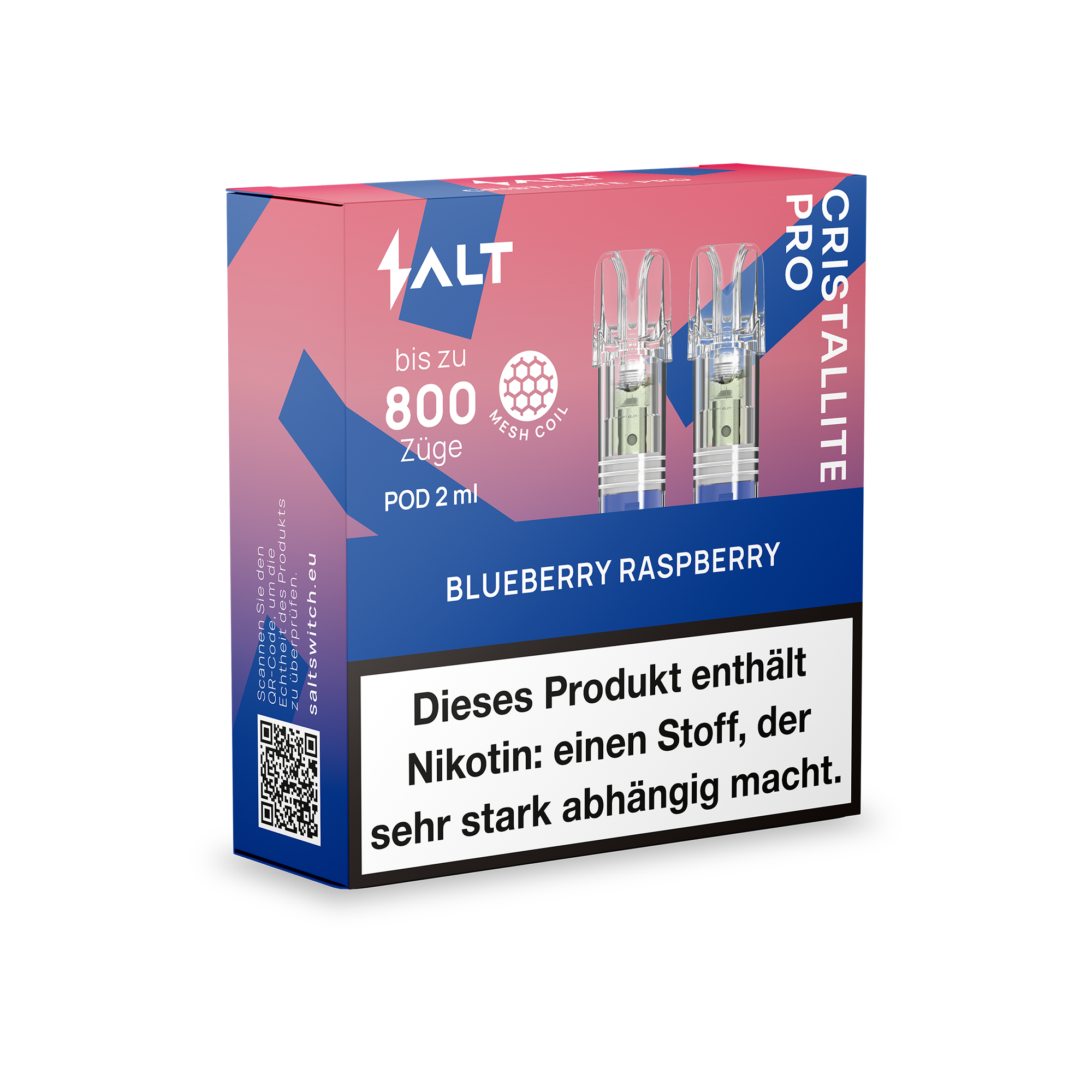 Cristallite Pro Pod Blueberry Raspberry 2 ml 20 mg (2er Pack)