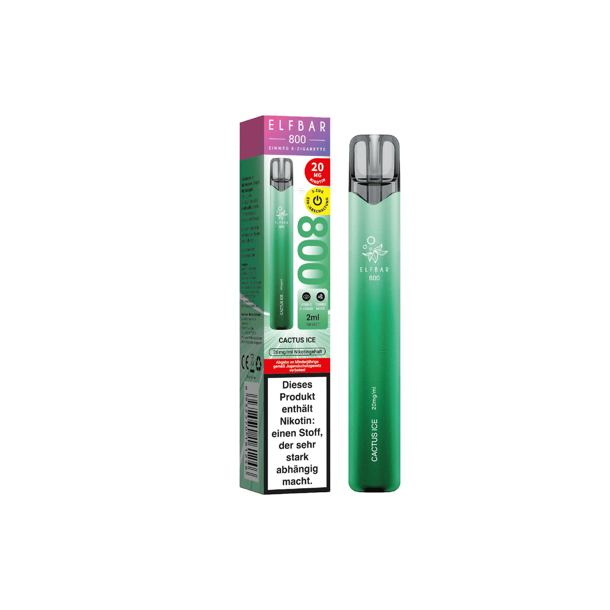 Elfbar 800 Cactus Ice Einweg E-Zigarette 20 mg