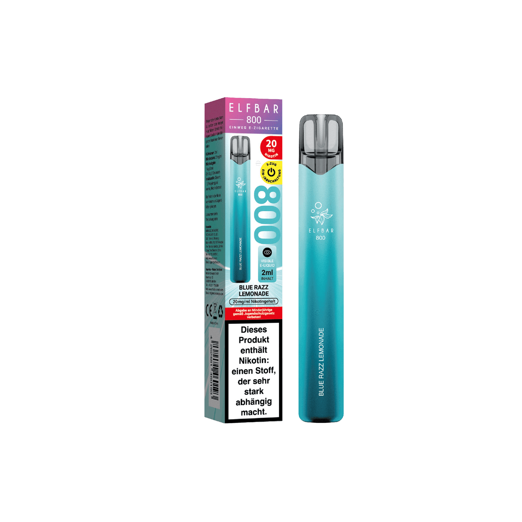 Elfbar 800 Blue Razz Lemonade Einweg E-Zigarette 20 mg