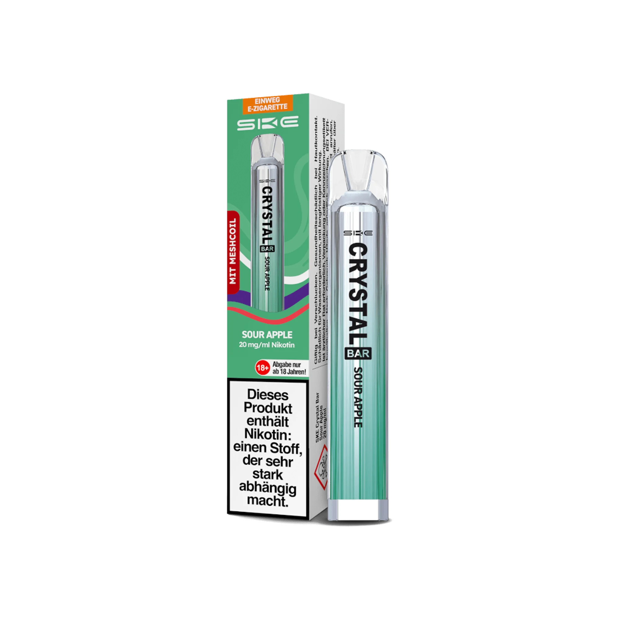 SKE Crystal Bar Sour Apple 20 mg Einweg E-Zigarette