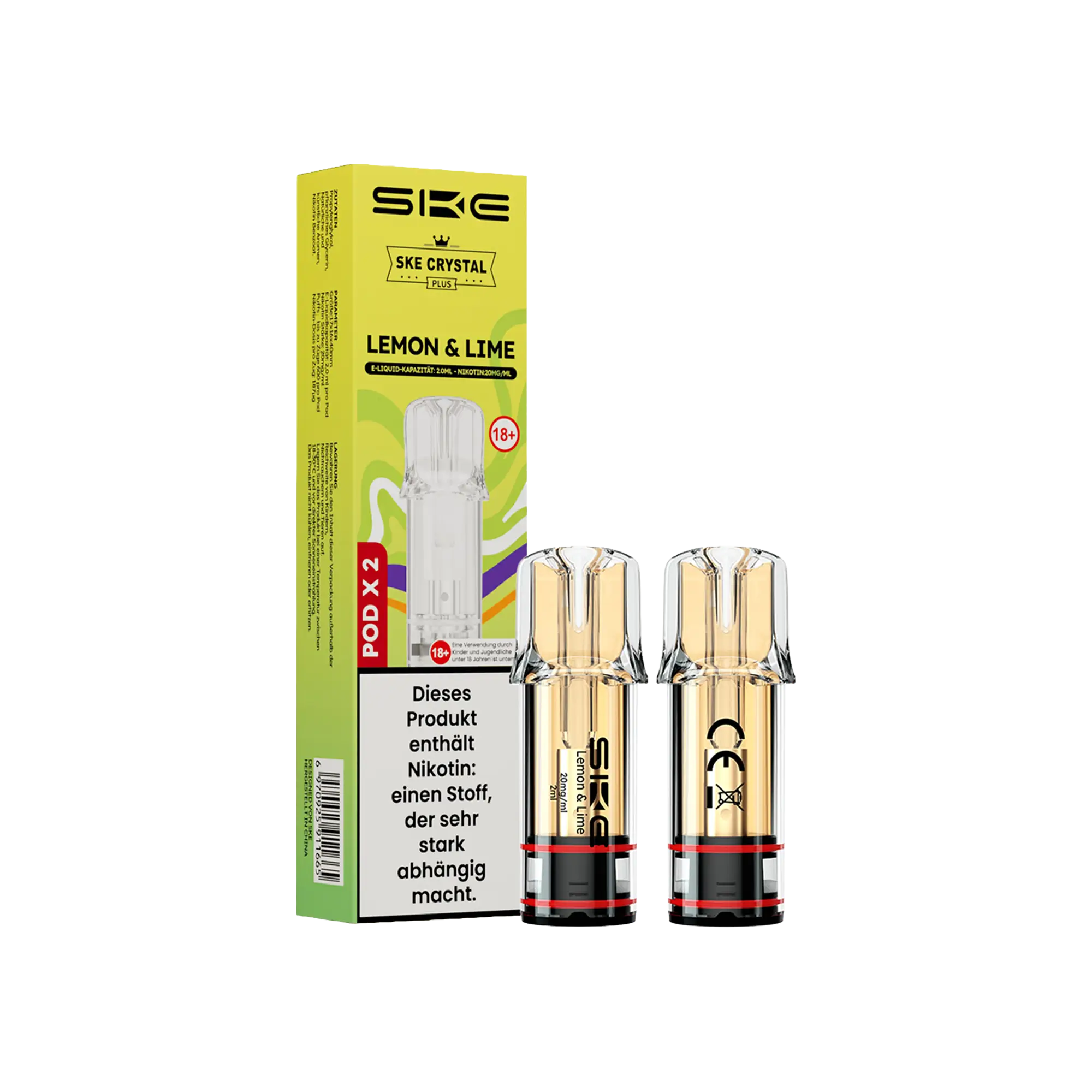 SKE Crystal Plus Pods Lemon & Lime 20 mg