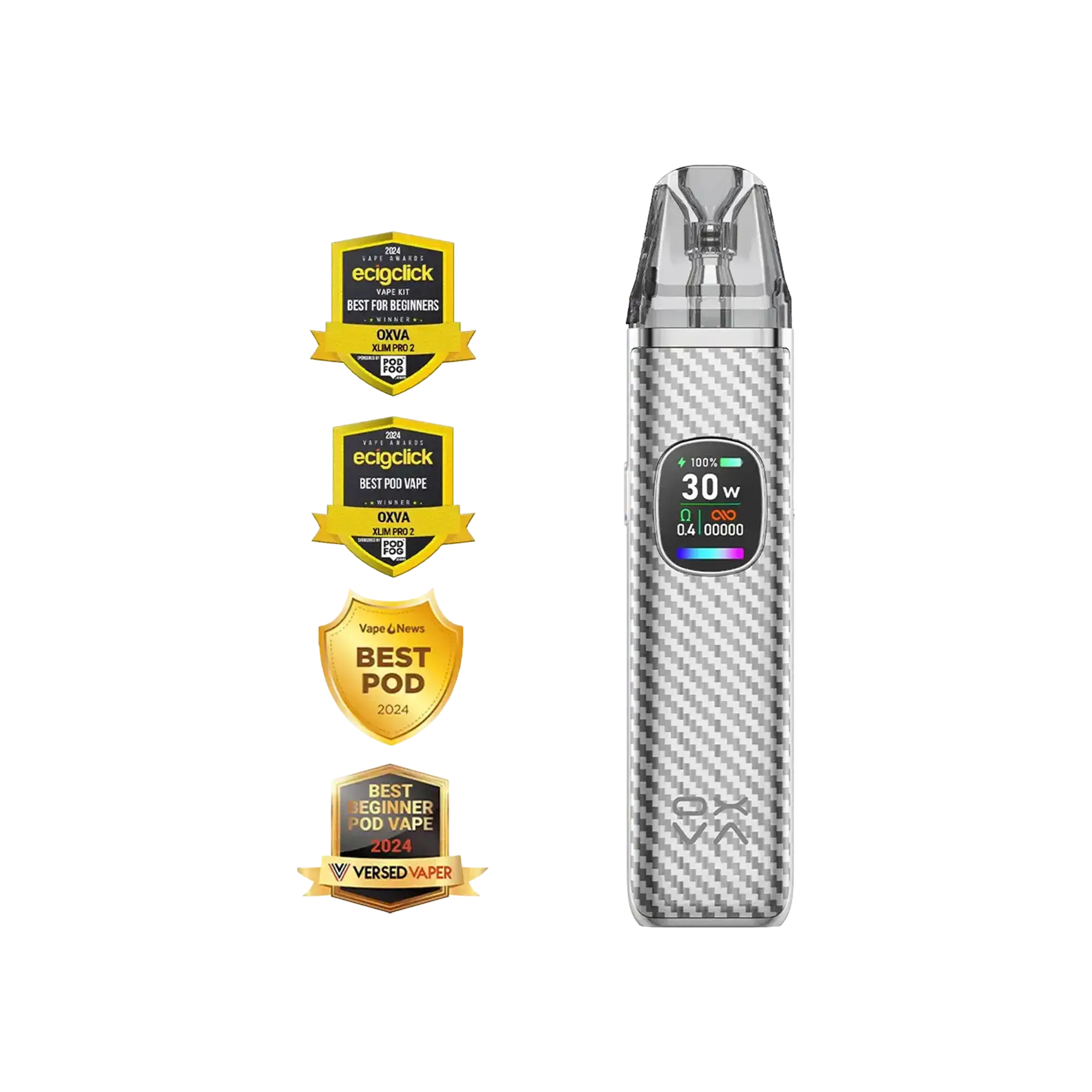 Oxva Xlim Pro 2 E-Zigaretten Pod Kit - Silver Carbon