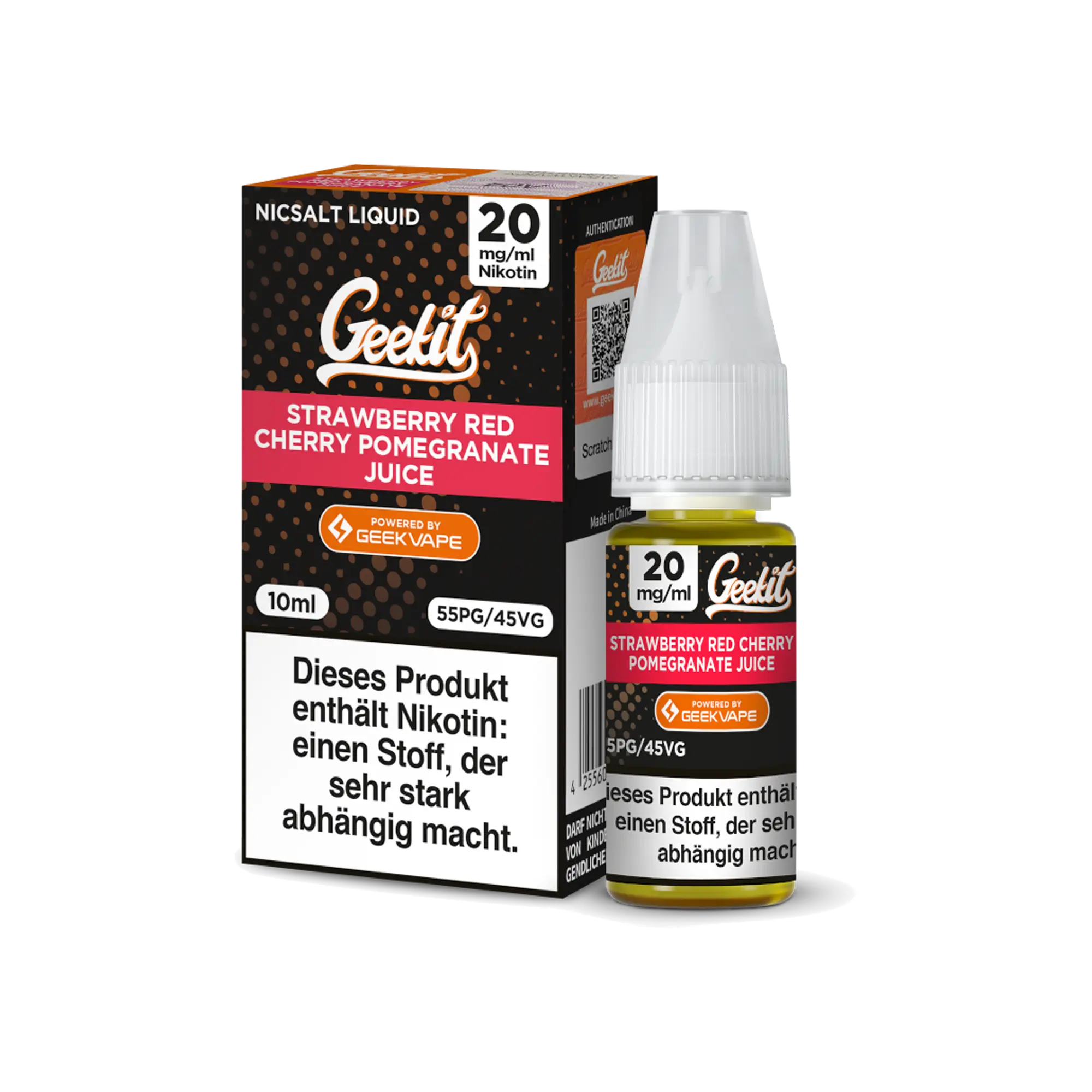 Geekit Strawberry Red Cherry Pomegranate Juice 10 ml Nikotinsalz Liquid