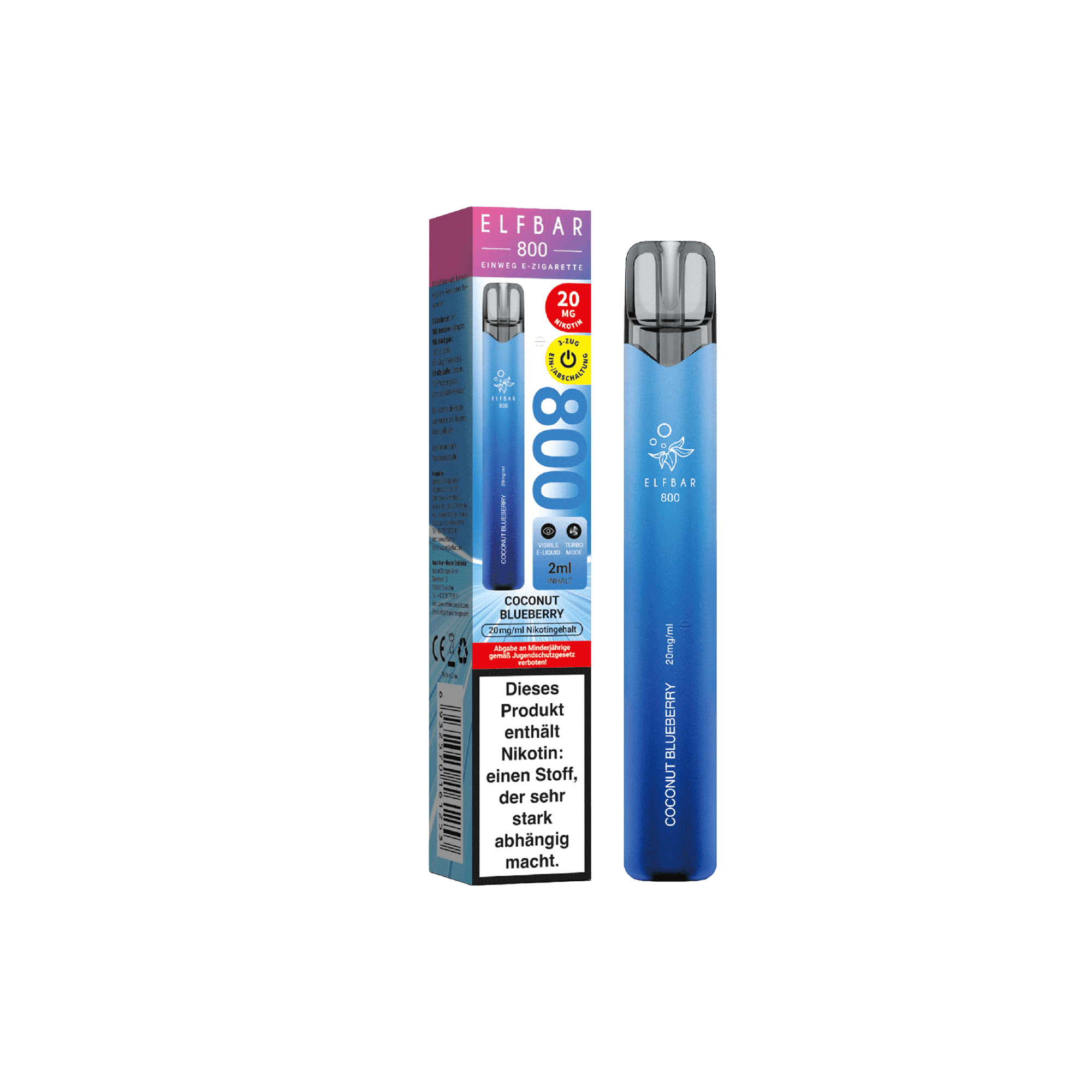 Elfbar 800 Coconut Blueberry Einweg E-Zigarette 20 mg