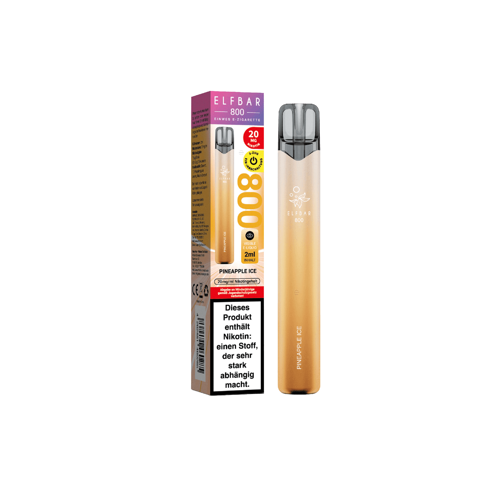 Elfbar 800 Pineapple Ice Einweg E-Zigarette 20 mg