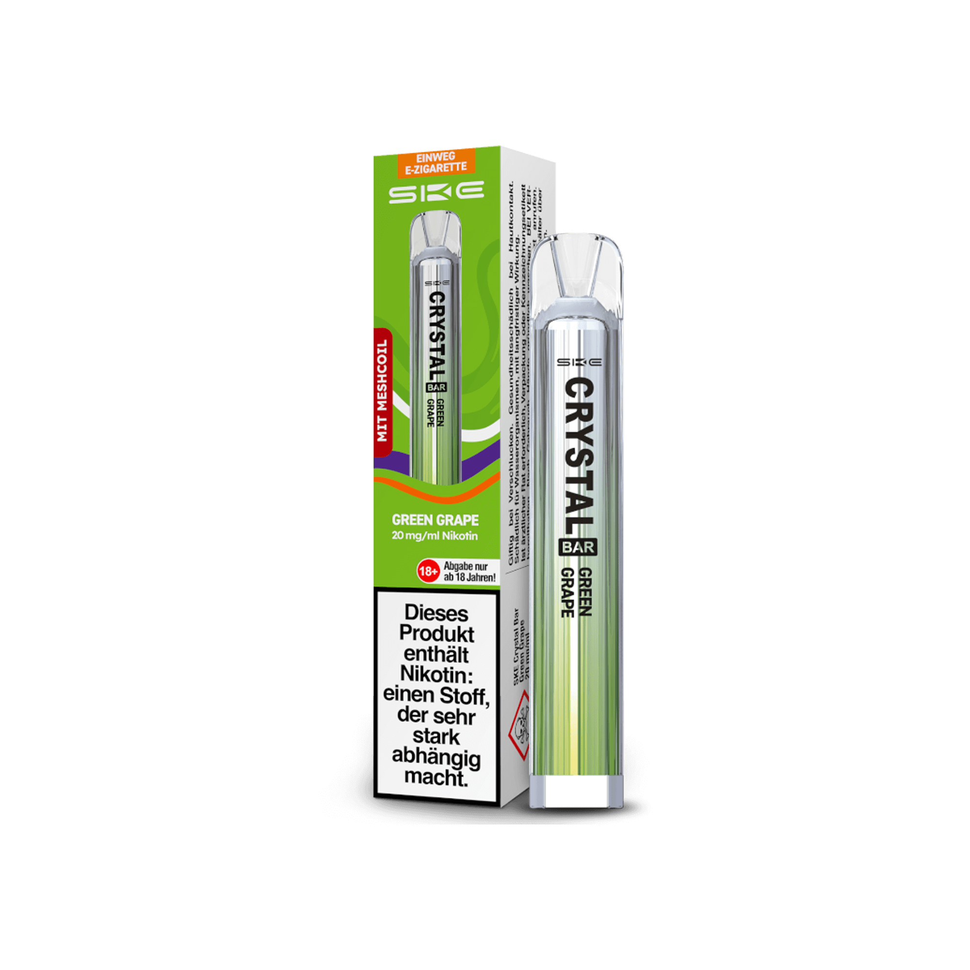 SKE Crystal Bar Green Grape 20 mg