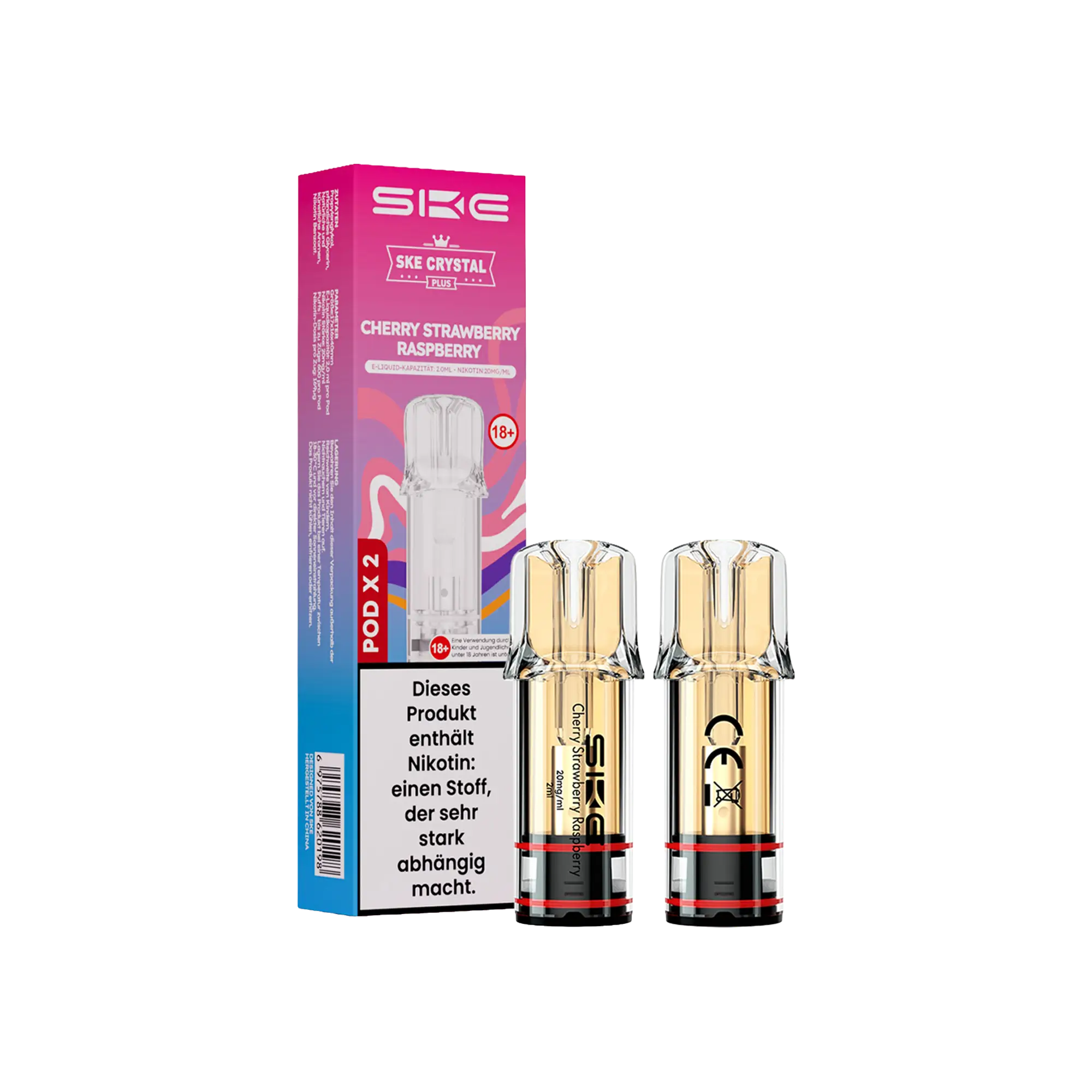 SKE Crystal Plus Pods Cherry Strawberry Raspberry 20 mg