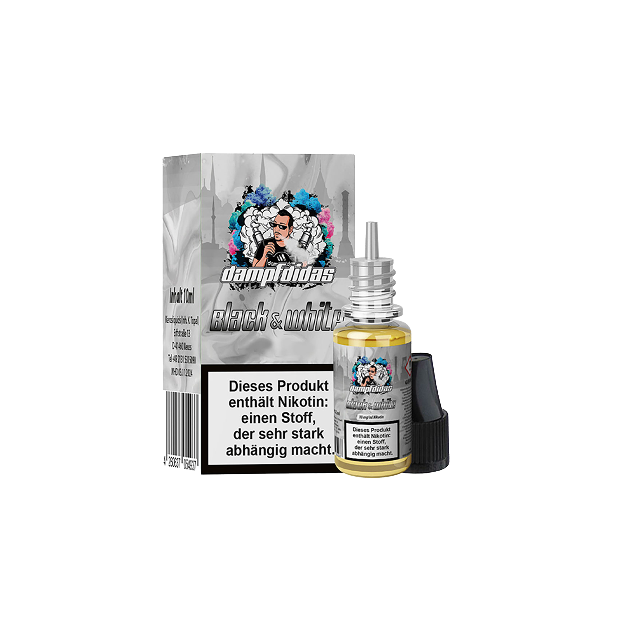 Dampfdidas Black & White 10 ml NicSalt Liquid 10 mg