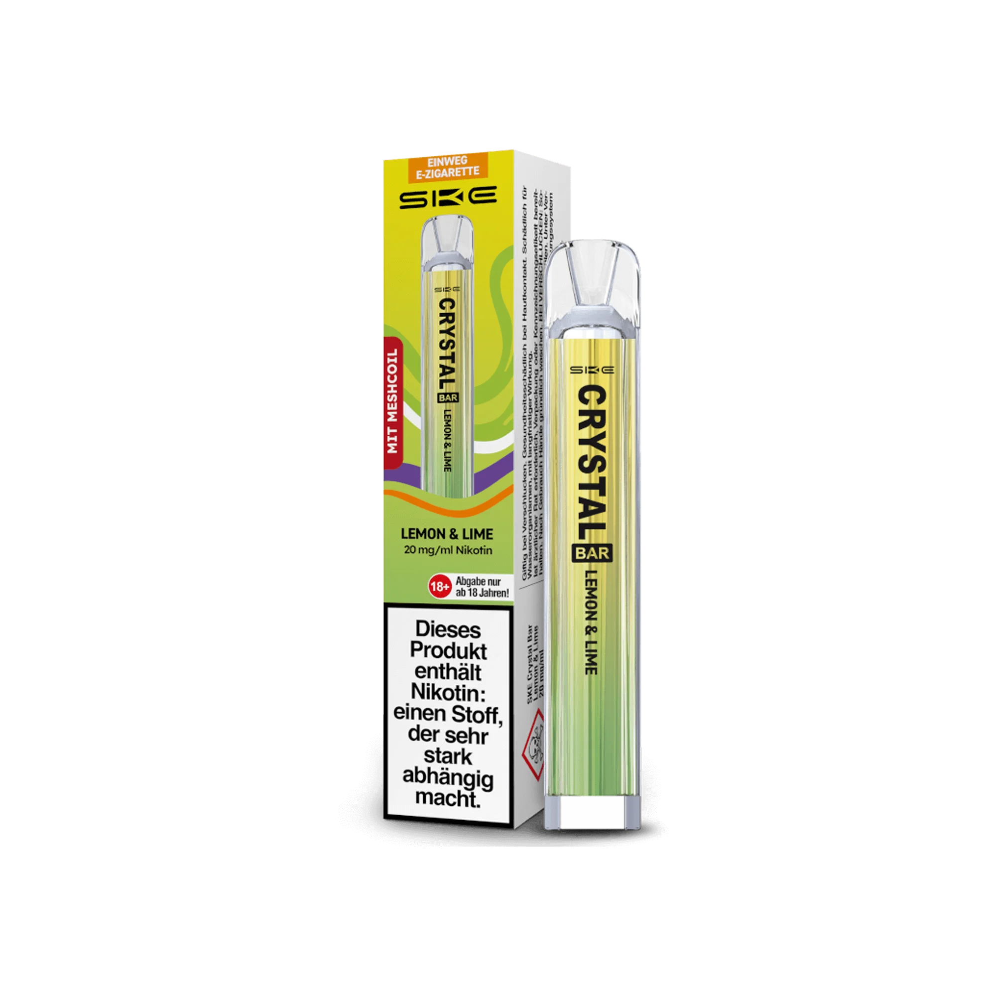 SKE Crystal Bar Lemon & Lime 20 mg Einweg E-Zigarette