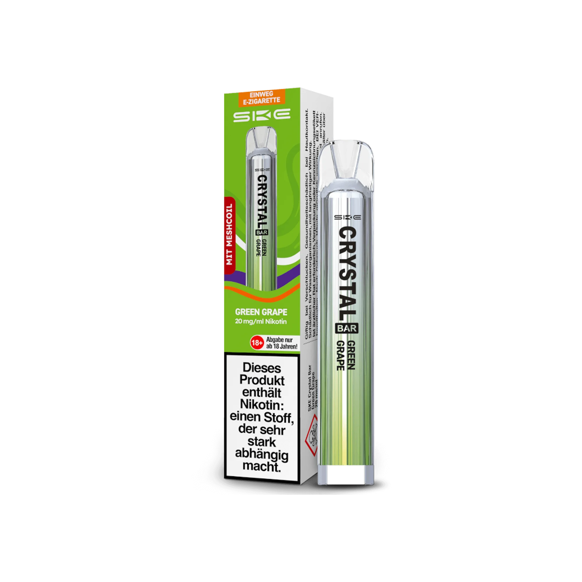 SKE Crystal Bar Green Grape 20 mg Einweg E-Zigarette