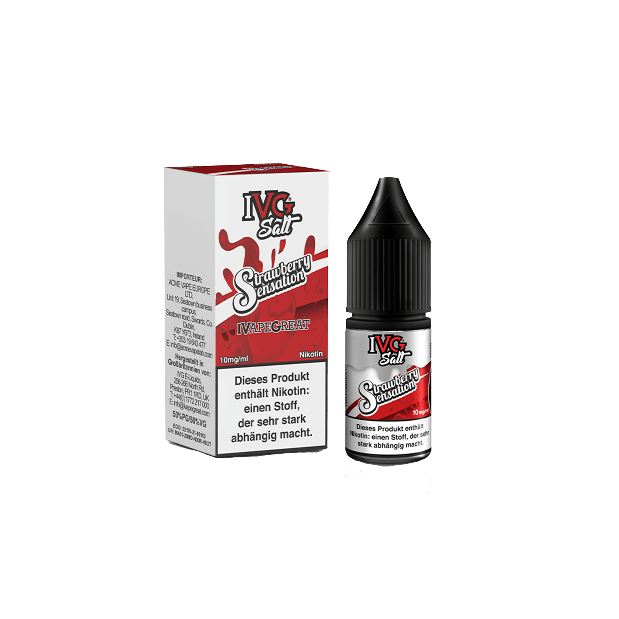 IVG Strawberry Sensation 10 ml NicSalt Liquid