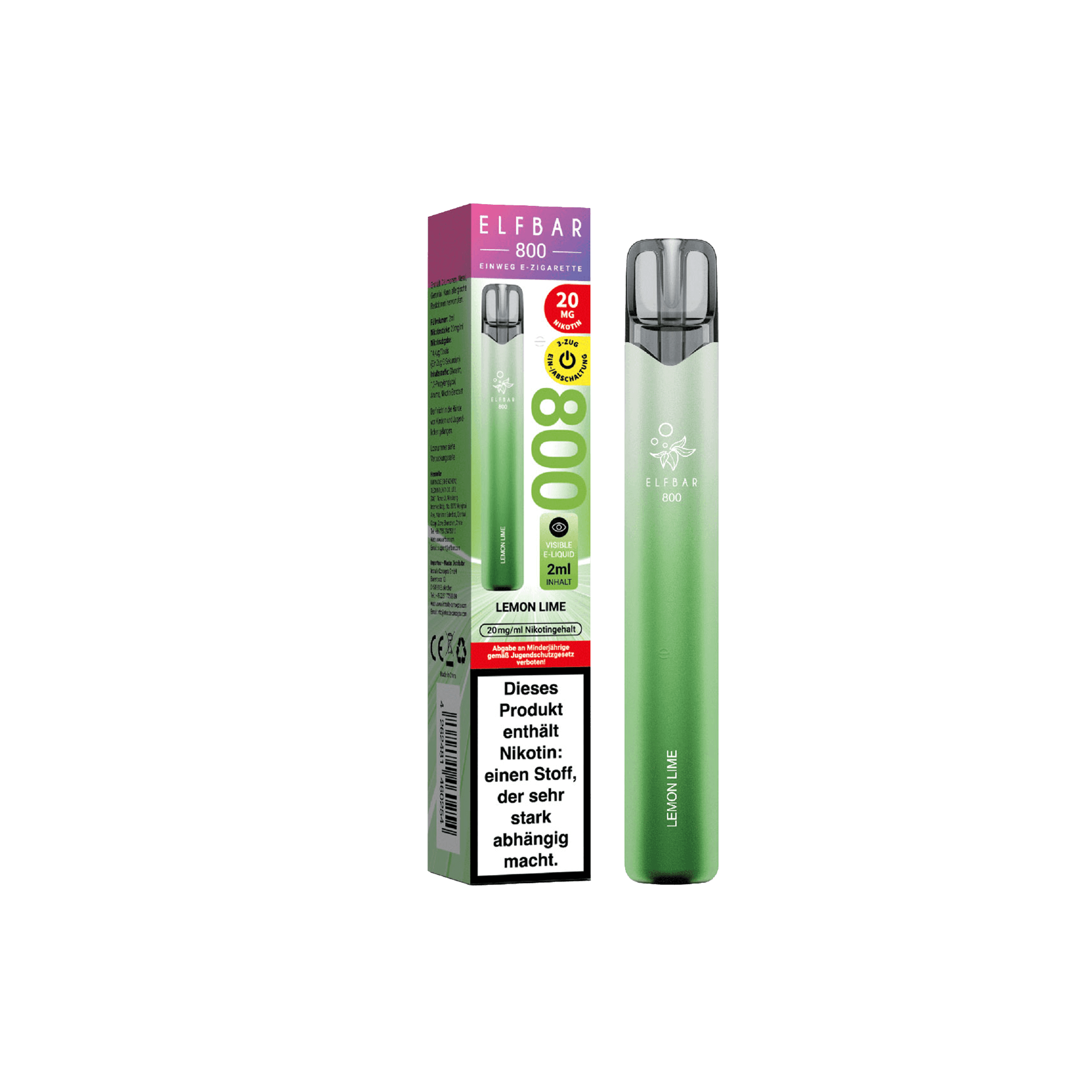Elfbar 800 Lemon Lime Einweg E-Zigarette 20 mg
