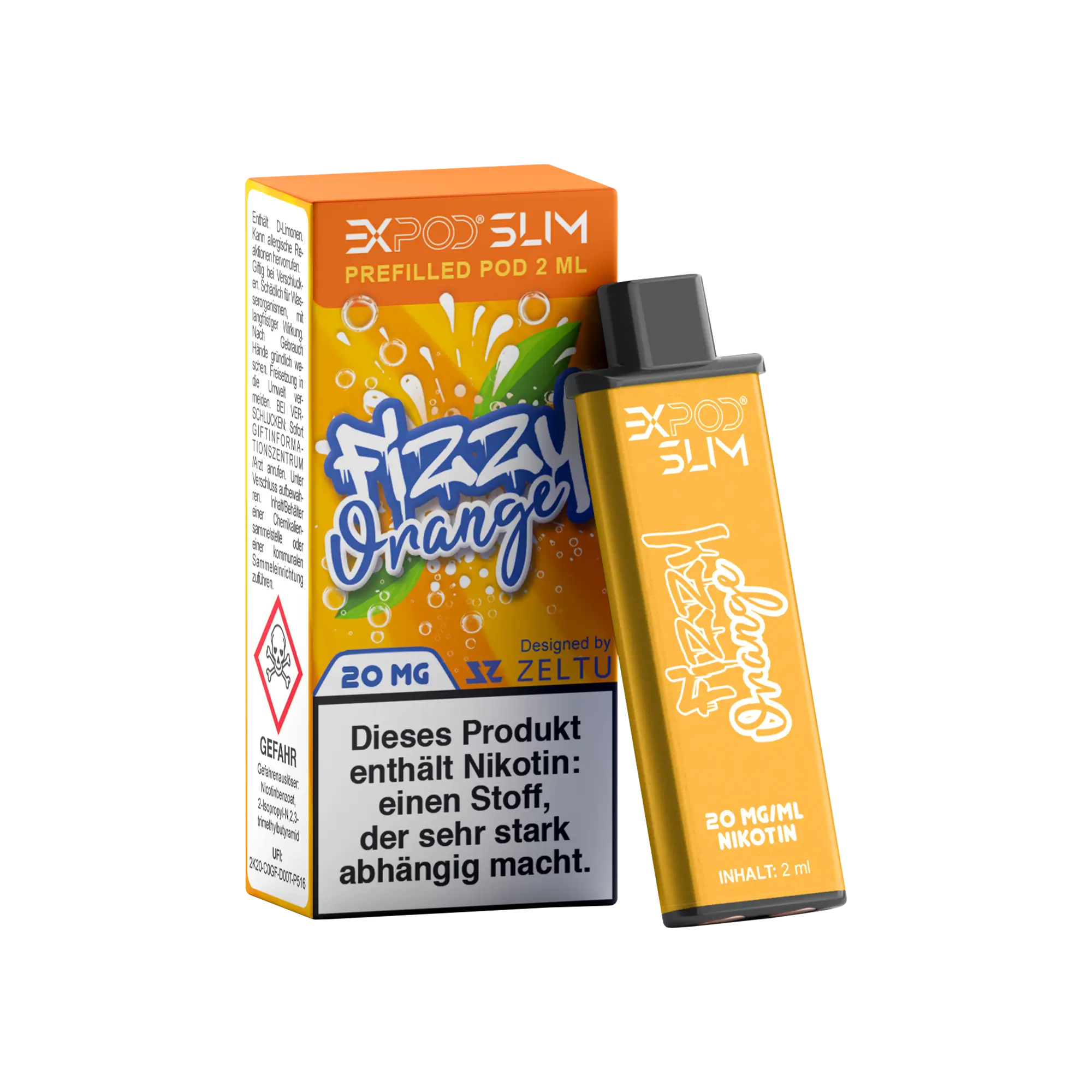 Exvape Expod Slim Fizzy Orange 2 ml Prefilled Pod