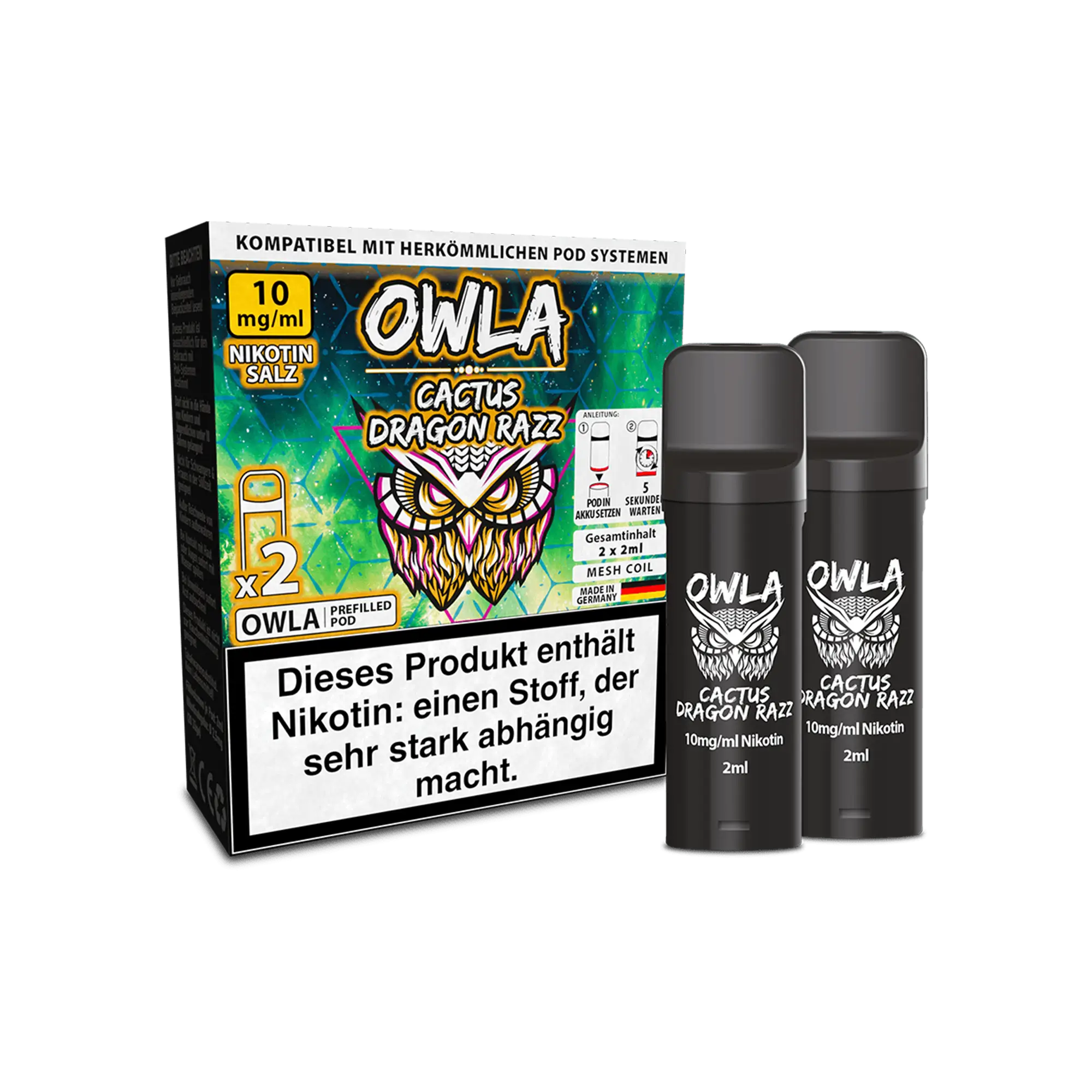 Owla Cactus Dragon Razz Prefilled Pod 2er Pack