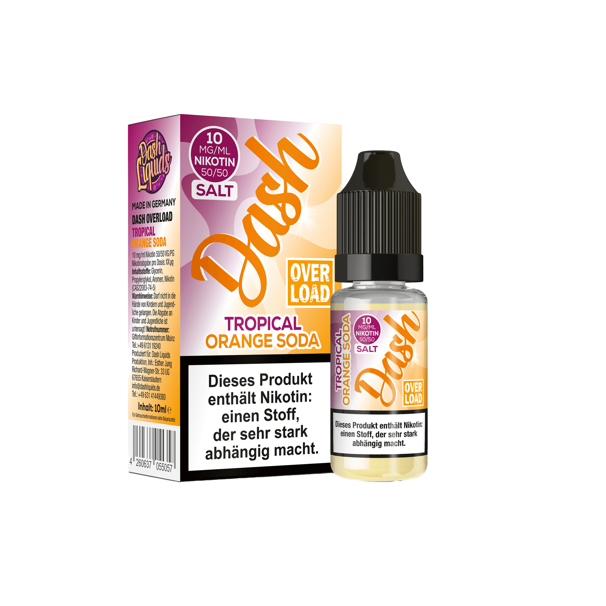 Dash Overload Tropical Orange Soda 10 ml NicSalt Liquid