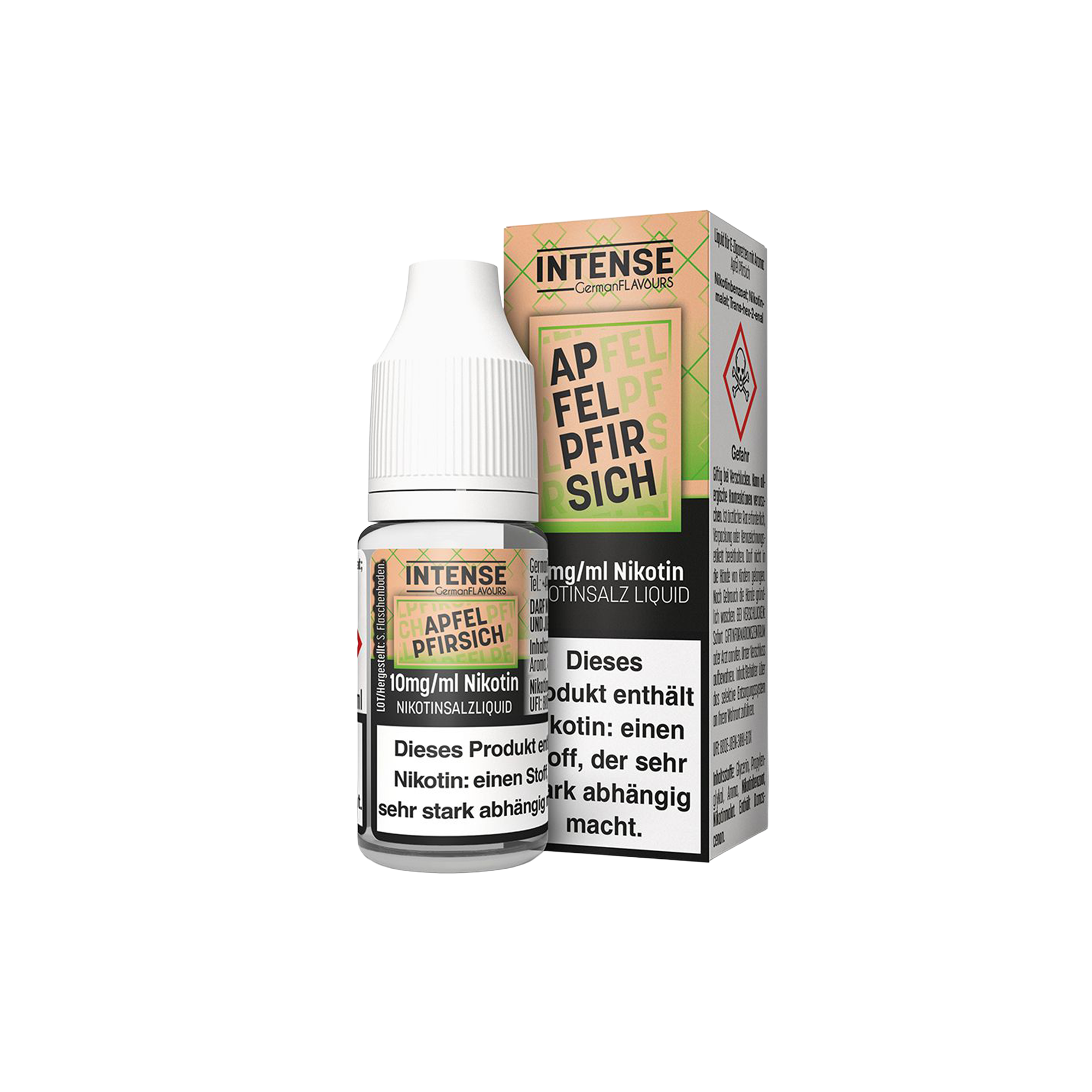 Intense Apfel Pfirsich 10 ml Nikotinsalz Liquid