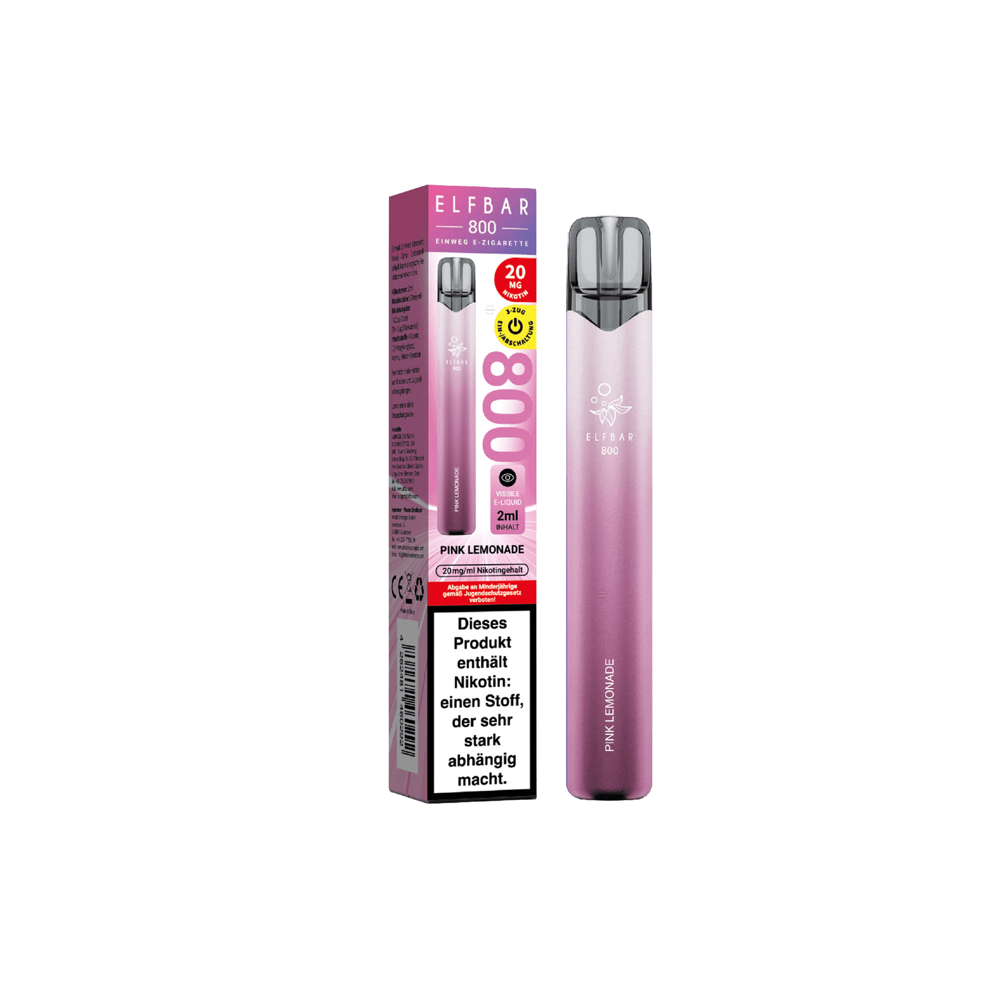 Elfbar 800 Pink Lemonade Einweg E-Zigarette 20 mg