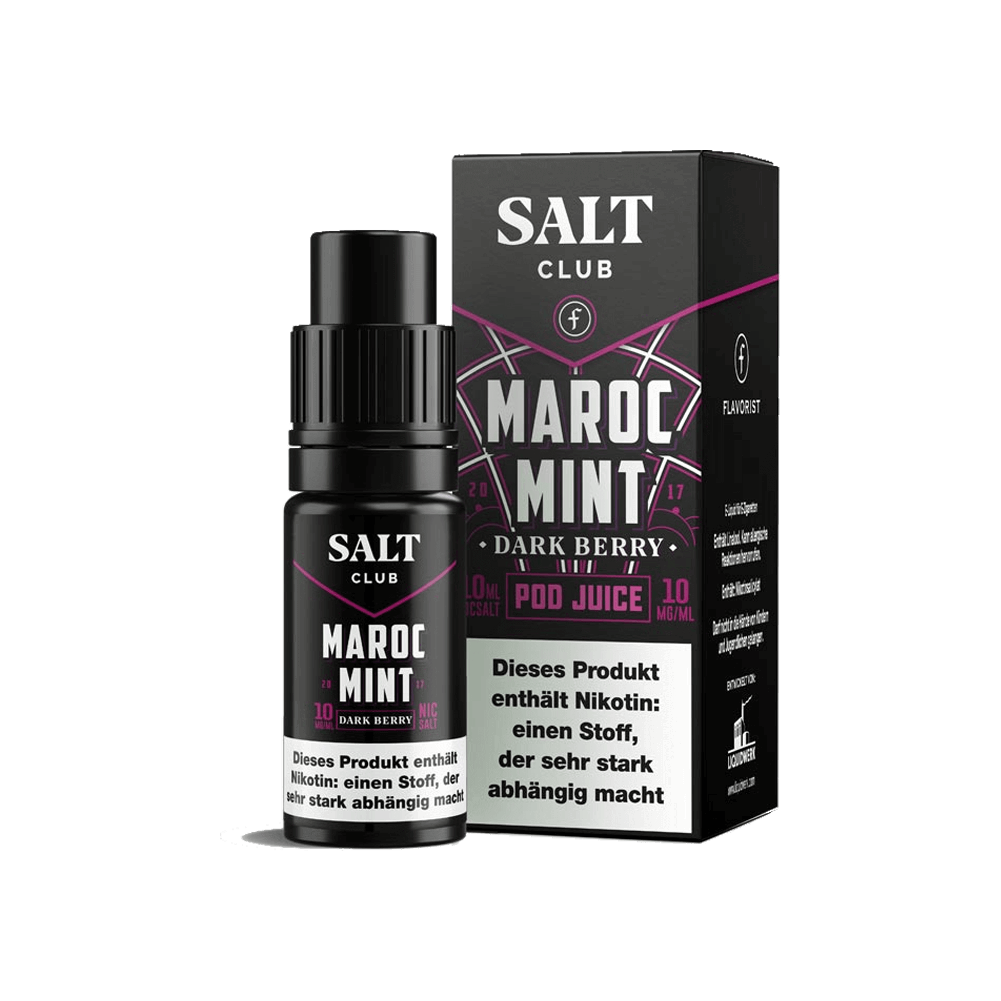 Flavorist Salt Club Maroc Mint Dark Berry 10 ml NicSalt Liquid