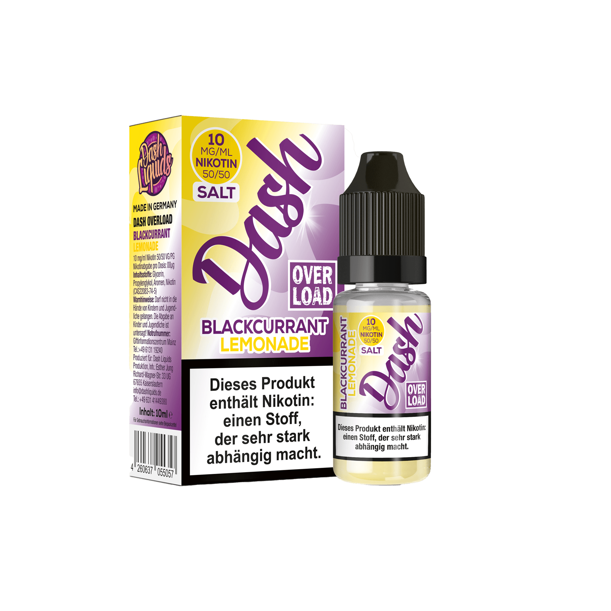 Dash Overload Blackcurrant Lemonade 10 ml NicSalt Liquid