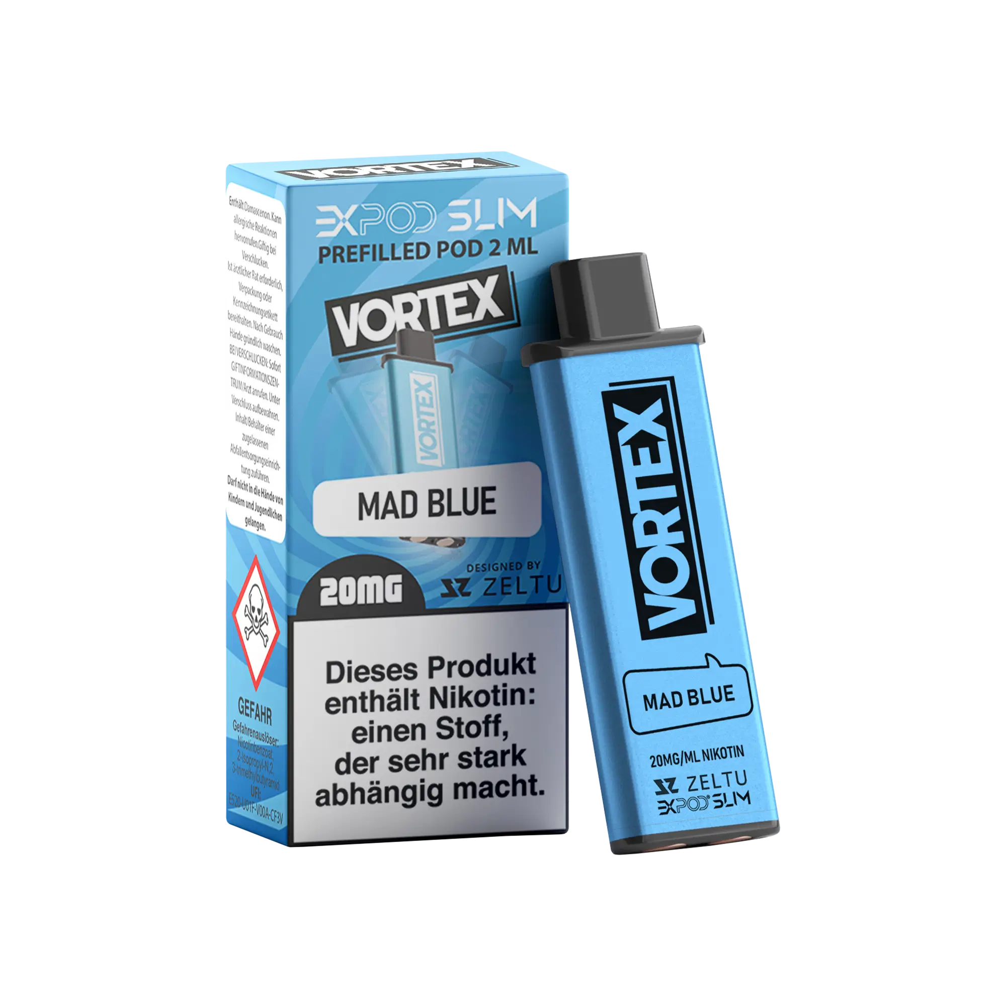 Exvape Expod Slim Vortex Mad Blue 2 ml Prefilled Pod