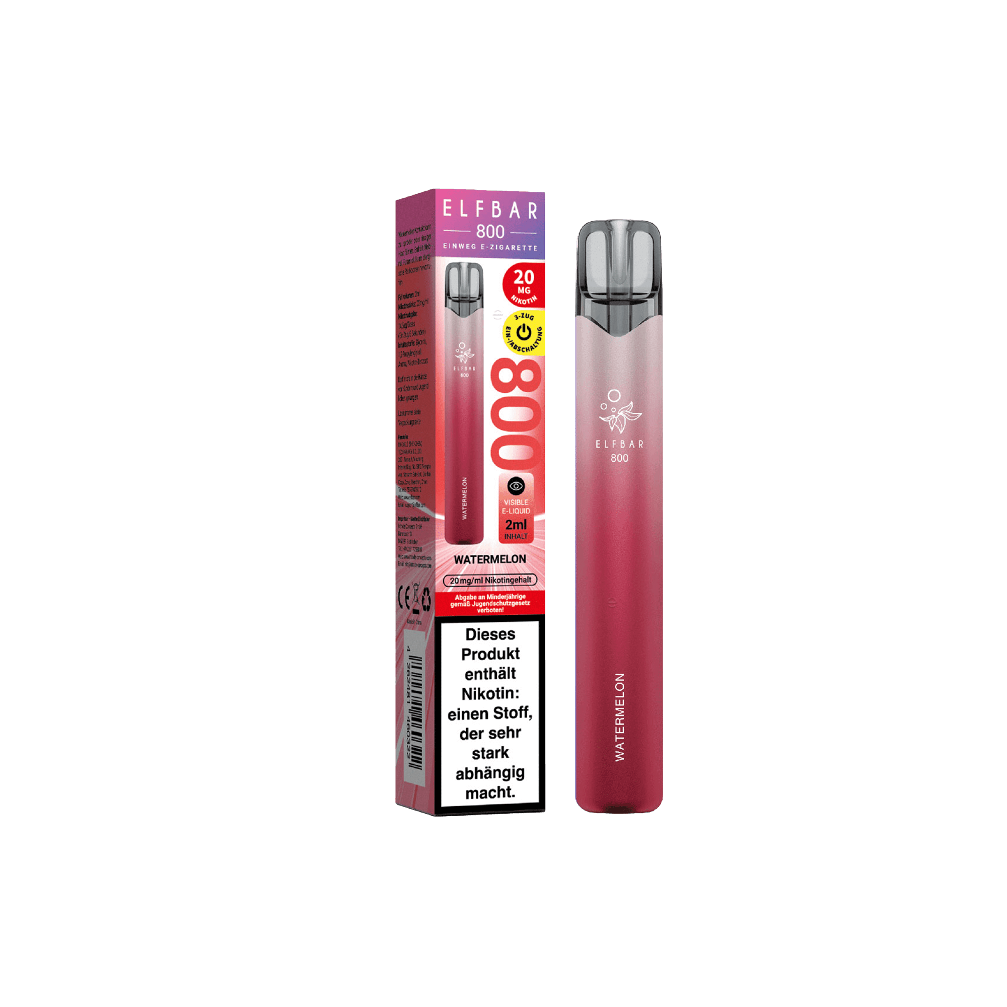 Elfbar 800 Watermelon Einweg E-Zigarette 20 mg